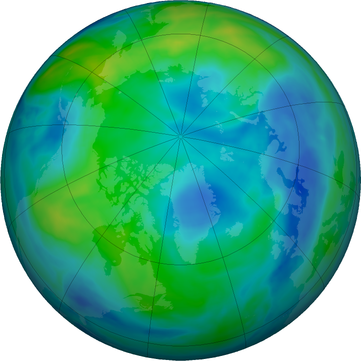 Arctic ozone map for 26 October 2019